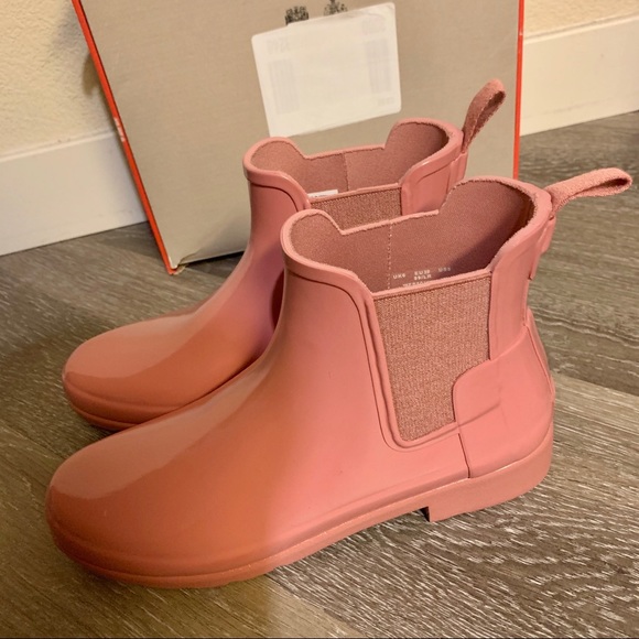 Dusty Rose Pink Original Gloss Chelsea Rain Boots - Picture 5 of 8